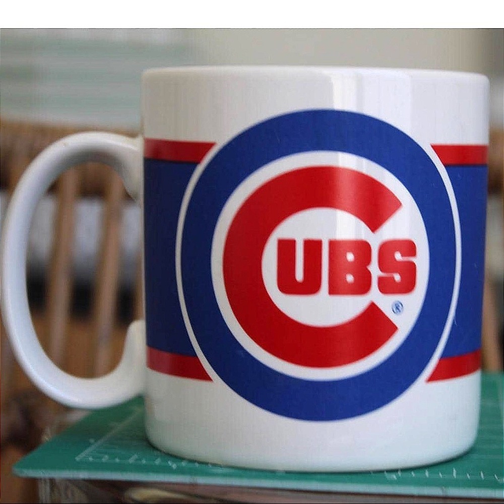 Vintage‎ Chicago Cubs MLB Coffee Mug Russ Berrie White Blue Red Ceramic 8094